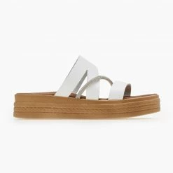 Flatforms δερμάτινα TFP με Strass - Λευκό 14 Flatforms δερμάτινα TFP με Strass - Λευκό -Σανδάλια κατάστημα flatforms dermatina tfp me strass 105712 jekn