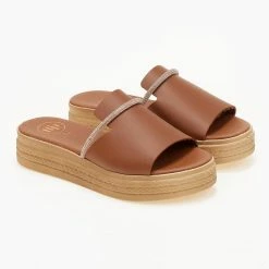 Flatforms δερμάτινα TFP με Strass λουράκι - Ταμπά -Σανδάλια κατάστημα flatforms dermatina tfp me strass louraki 105598 tv4b