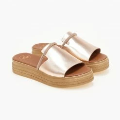 Flatforms δερμάτινα TFP με Strass λουράκι - Χαλκός -Σανδάλια κατάστημα flatforms dermatina tfp me strass louraki 105599 5xvm