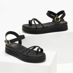 The Fashion Project Flatforms δερμάτινα TFP με Strass χιαστί λουράκια - Μαύρο 9 The Fashion Project Flatforms δερμάτινα TFP με Strass χιαστί λουράκια - Μαύρο -Σανδάλια κατάστημα flatforms dermatina tfp me strass xiasti lourakia 105954 g0cl