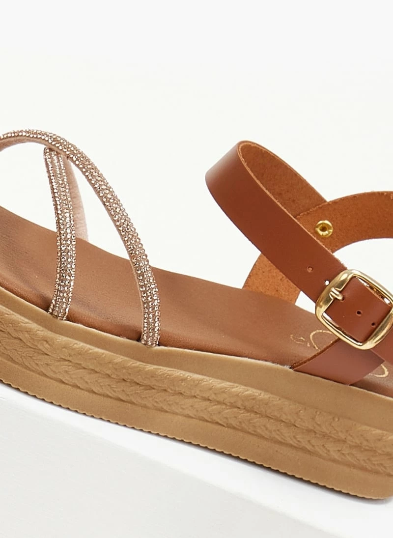 The Fashion Project Flatforms δερμάτινα TFP με Strass χιαστί λουράκια - Ταμπά 4 The Fashion Project Flatforms δερμάτινα TFP με Strass χιαστί λουράκια - Ταμπά - Image 2