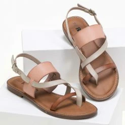 Πέδιλα ίσια με διχρωμία Refresh 72942 - Nude -Σανδάλια κατάστημα isia pedila me dixrwmia refresh 72942 90373 h59w