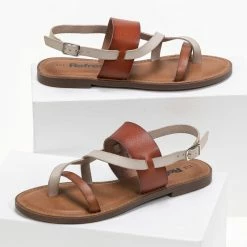 Πέδιλα ίσια με διχρωμία Refresh 72942 - Ταμπά 7 Πέδιλα ίσια με διχρωμία Refresh 72942 - Ταμπά -Σανδάλια κατάστημα isia pedila me dixrwmia refresh 72942 90374 mhax