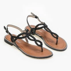 The Fashion Project Πέδιλα ίσια με κοτσιδάκια - Μαύρο 8 The Fashion Project Πέδιλα ίσια με κοτσιδάκια - Μαύρο -Σανδάλια κατάστημα isia pedila me kotsidakia 89921 cdep