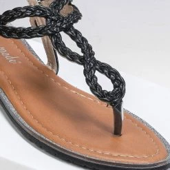 The Fashion Project Πέδιλα ίσια με κοτσιδάκια - Μαύρο 7 The Fashion Project Πέδιλα ίσια με κοτσιδάκια - Μαύρο -Σανδάλια κατάστημα isia pedila me kotsidakia 89921 j20y