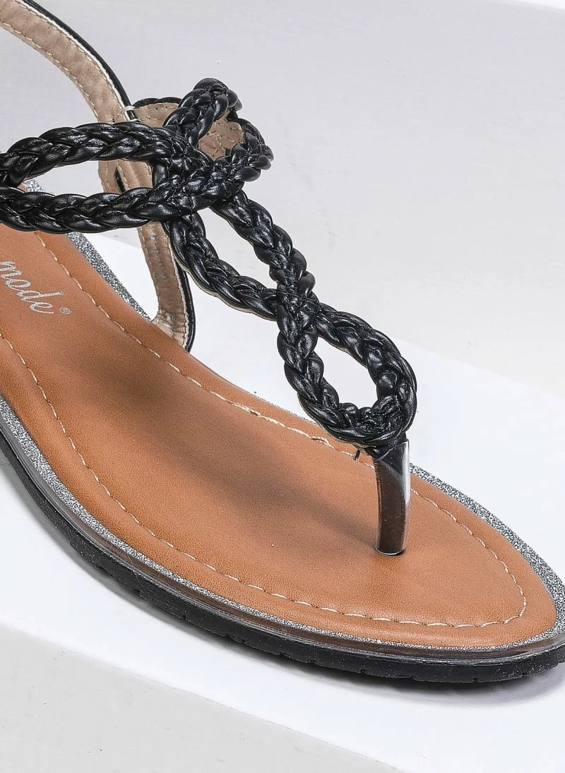 The Fashion Project Πέδιλα ίσια με κοτσιδάκια - Μαύρο 4 The Fashion Project Πέδιλα ίσια με κοτσιδάκια - Μαύρο - Image 2