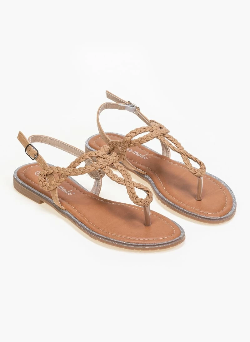 The Fashion Project Πέδιλα ίσια με κοτσιδάκια - Μπεζ 7 The Fashion Project Πέδιλα ίσια με κοτσιδάκια - Μπεζ - Image 5