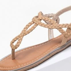 The Fashion Project Πέδιλα ίσια με κοτσιδάκια - Μπεζ 14 The Fashion Project Πέδιλα ίσια με κοτσιδάκια - Μπεζ -Σανδάλια κατάστημα isia pedila me kotsidakia 89922 10yk