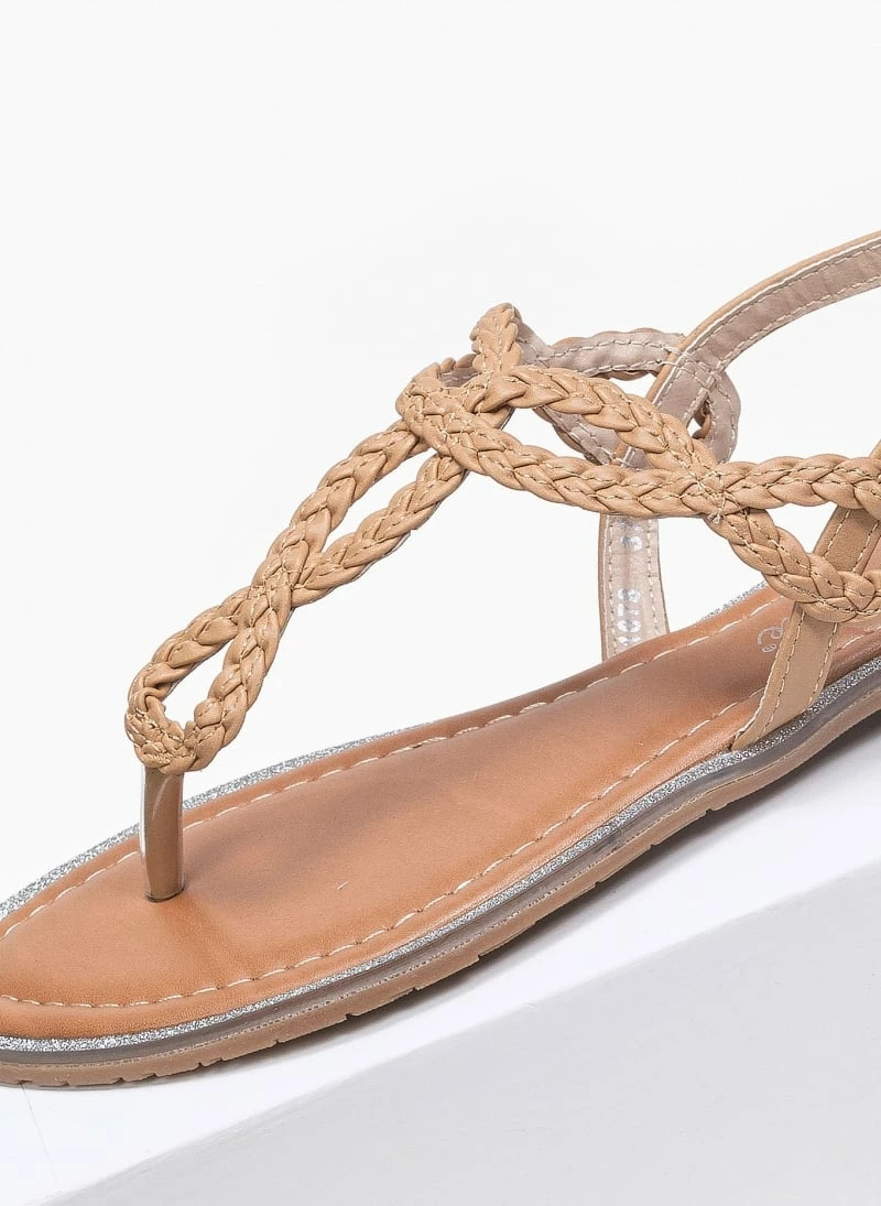 The Fashion Project Πέδιλα ίσια με κοτσιδάκια - Μπεζ 8 The Fashion Project Πέδιλα ίσια με κοτσιδάκια - Μπεζ - Image 6