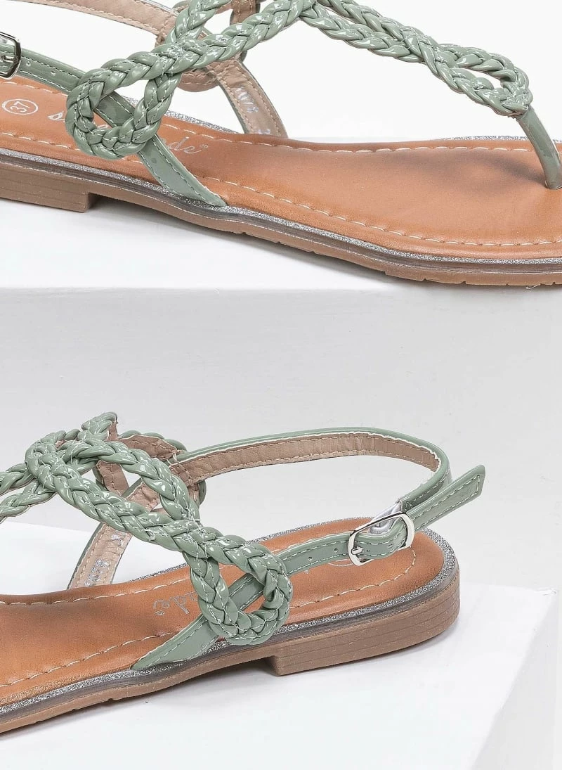 The Fashion Project Πέδιλα ίσια με κοτσιδάκια - Μέντα 5 The Fashion Project Πέδιλα ίσια με κοτσιδάκια - Μέντα - Image 3