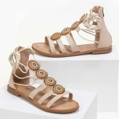 The Fashion Project Σανδάλια Lace Up με πέτρες - Μπεζ 9 The Fashion Project Σανδάλια Lace Up με πέτρες - Μπεζ -Σανδάλια κατάστημα lace up sandalia me petres 90262 vl6j