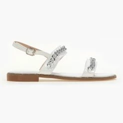 The Fashion Project Πέδιλα λουστρίνι φλατ με αλυσίδα - Λευκό 9 The Fashion Project Πέδιλα λουστρίνι φλατ με αλυσίδα - Λευκό -Σανδάλια κατάστημα loustrini flat pedila me alusida 90286 8nys