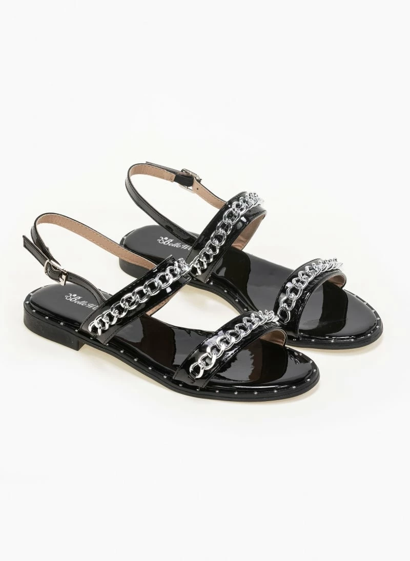 The Fashion Project Πέδιλα λουστρίνι φλατ με αλυσίδα - Μαύρο 3 The Fashion Project Πέδιλα λουστρίνι φλατ με αλυσίδα - Μαύρο