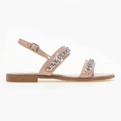 The Fashion Project Πέδιλα λουστρίνι φλατ με αλυσίδα - Nude 12 The Fashion Project Πέδιλα λουστρίνι φλατ με αλυσίδα - Nude -Σανδάλια κατάστημα loustrini flat pedila me alusida 90288 19tl