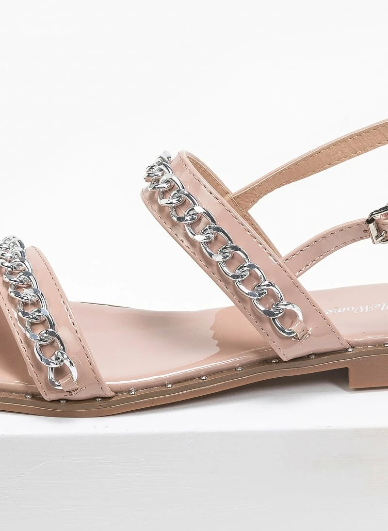 The Fashion Project Πέδιλα λουστρίνι φλατ με αλυσίδα - Nude 4 The Fashion Project Πέδιλα λουστρίνι φλατ με αλυσίδα - Nude - Image 2
