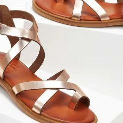 Πέδιλα δερμάτινα Tfp φλατ με δέσιμο στο πλάι - Χαλκός 14 Πέδιλα δερμάτινα Tfp φλατ με δέσιμο στο πλάι - Χαλκός -Σανδάλια κατάστημα pedila dermatina estil flat me desimo sto plai 101689 5v9i