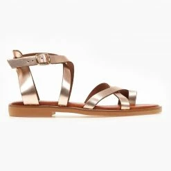 Πέδιλα δερμάτινα Tfp φλατ με δέσιμο στο πλάι - Χαλκός 10 Πέδιλα δερμάτινα Tfp φλατ με δέσιμο στο πλάι - Χαλκός -Σανδάλια κατάστημα pedila dermatina estil flat me desimo sto plai 101689 fo4n