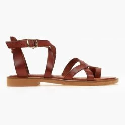 Πέδιλα δερμάτινα Tfp φλατ με δέσιμο στο πλάι - Ταμπά 11 Πέδιλα δερμάτινα Tfp φλατ με δέσιμο στο πλάι - Ταμπά -Σανδάλια κατάστημα pedila dermatina estil flat me desimo sto plai 91160 oehp