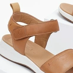 Comfort πέδιλα δερμάτινα με Velcro CARMELA 68512 - Κάμελ -Σανδάλια κατάστημα pedila dermatina me velcro carmela 68512 101011 ysnu