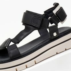 Πέδιλα δερμάτινα με Velcro CARMELA 68543 - Μαύρο -Σανδάλια κατάστημα pedila dermatina me velcro carmela 68543 104893 d2cn