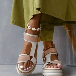 Πέδιλα δερμάτινα με Velcro CARMELA 68543 - Πάγου