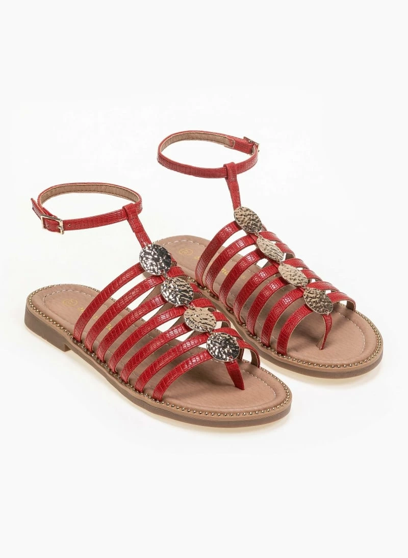 The Fashion Project Πέδιλα φλατ με λεπτά λουράκια - Κόκκινο 4 The Fashion Project Πέδιλα φλατ με λεπτά λουράκια - Κόκκινο - Image 2