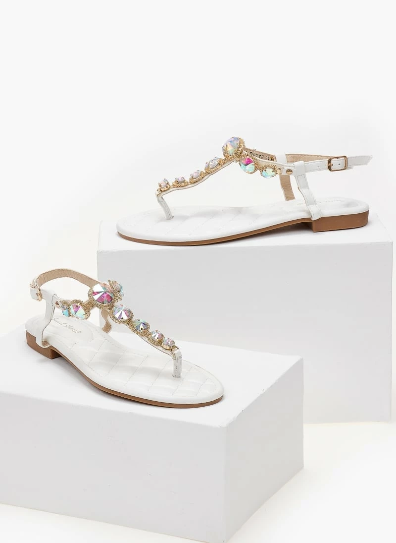 The Fashion Project Πέδιλα φλατ με μεγάλα στρας - Λευκό 4 The Fashion Project Πέδιλα φλατ με μεγάλα στρας - Λευκό - Image 2