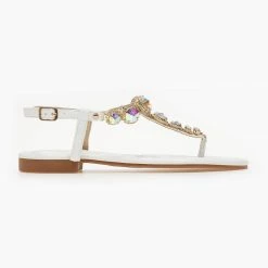 The Fashion Project Πέδιλα φλατ με μεγάλα στρας - Λευκό 8 The Fashion Project Πέδιλα φλατ με μεγάλα στρας - Λευκό -Σανδάλια κατάστημα pedila flat me megala stras 101511 xg6p