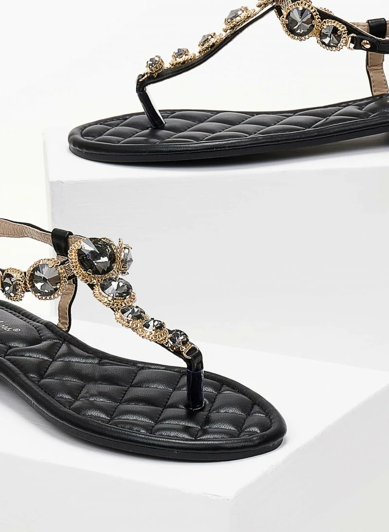 The Fashion Project Πέδιλα φλατ με μεγάλα στρας - Μαύρο 3 The Fashion Project Πέδιλα φλατ με μεγάλα στρας - Μαύρο