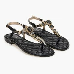 The Fashion Project Πέδιλα φλατ με μεγάλα στρας - Μαύρο 9 The Fashion Project Πέδιλα φλατ με μεγάλα στρας - Μαύρο -Σανδάλια κατάστημα pedila flat me megala stras 101512 mge9