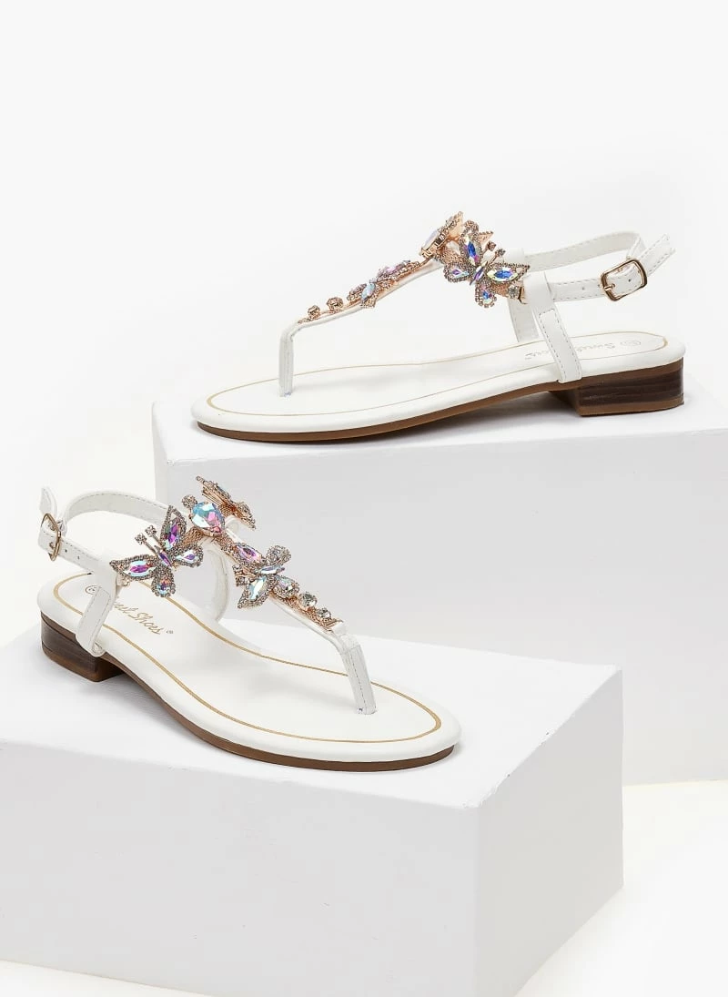 The Fashion Project Πέδιλα φλατ με στρας - Λευκό 4 The Fashion Project Πέδιλα φλατ με στρας - Λευκό - Image 2