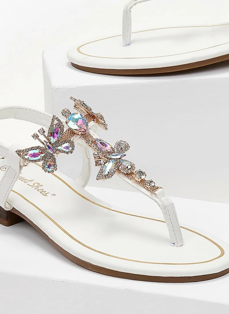 The Fashion Project Πέδιλα φλατ με στρας - Λευκό 3 The Fashion Project Πέδιλα φλατ με στρας - Λευκό