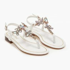 The Fashion Project Πέδιλα φλατ με στρας - Λευκό 8 The Fashion Project Πέδιλα φλατ με στρας - Λευκό -Σανδάλια κατάστημα pedila flat me stras 101439 kcol