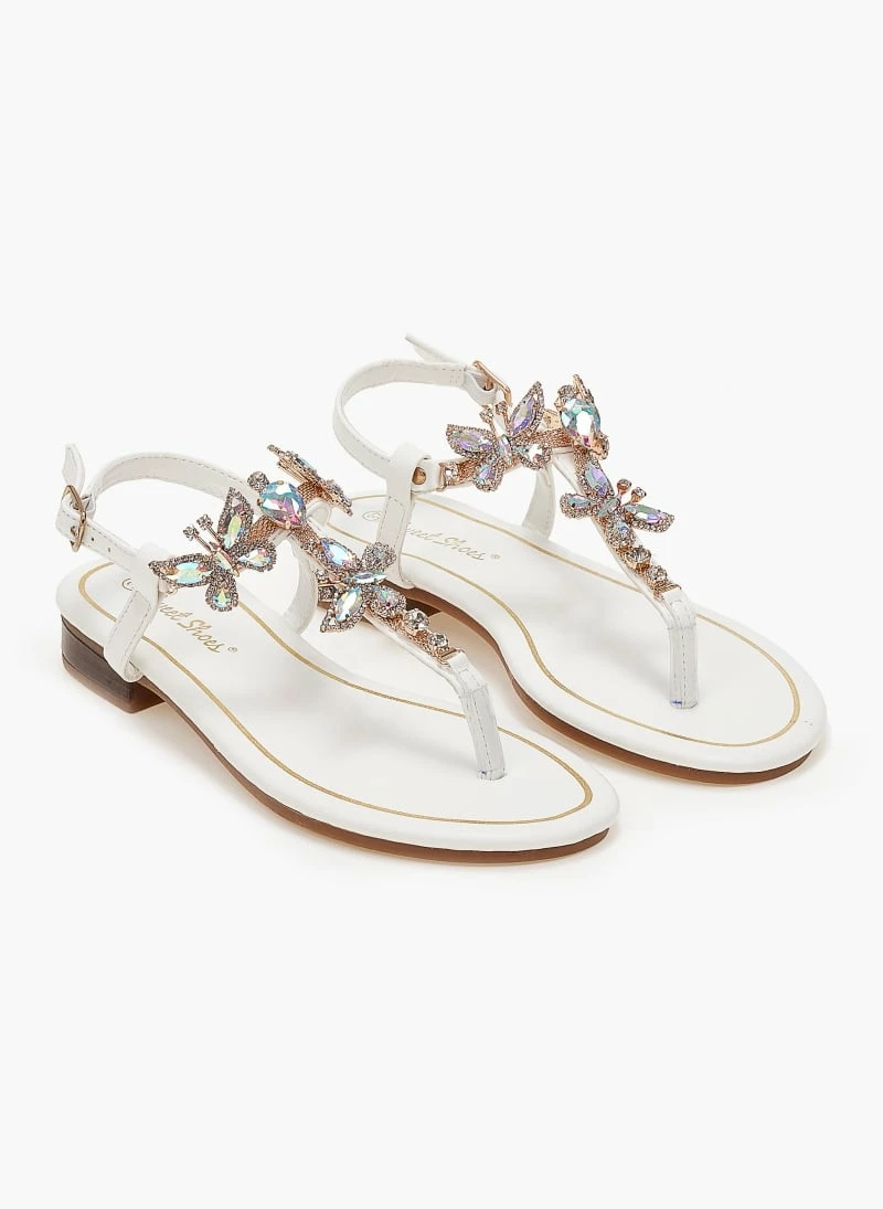 The Fashion Project Πέδιλα φλατ με στρας - Λευκό 5 The Fashion Project Πέδιλα φλατ με στρας - Λευκό - Image 3