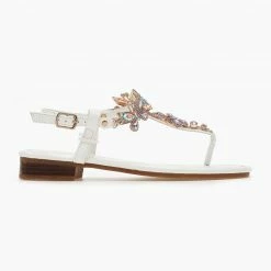 The Fashion Project Πέδιλα φλατ με στρας - Λευκό 9 The Fashion Project Πέδιλα φλατ με στρας - Λευκό -Σανδάλια κατάστημα pedila flat me stras 101439 snx8