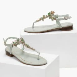 The Fashion Project Πέδιλα φλατ με στρας - Βεραμάν -Σανδάλια κατάστημα pedila flat me stras 101441 4r5a