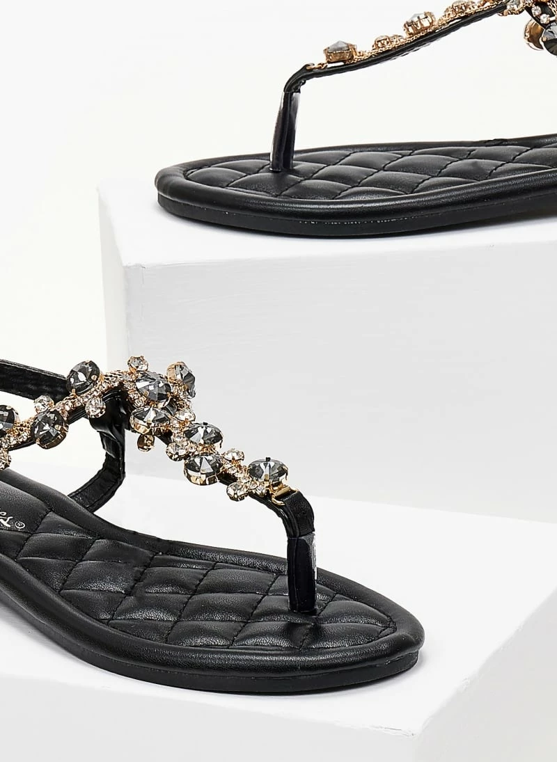 The Fashion Project Πέδιλα φλατ με στρας - Μαύρο 4 The Fashion Project Πέδιλα φλατ με στρας - Μαύρο - Image 2