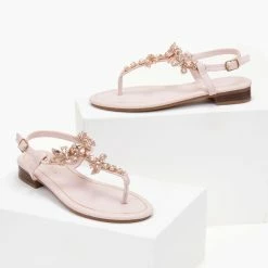 The Fashion Project Πέδιλα φλατ με στρας - Ρόζ 8 The Fashion Project Πέδιλα φλατ με στρας - Ρόζ -Σανδάλια κατάστημα pedila flat me stras 104772 bx3b