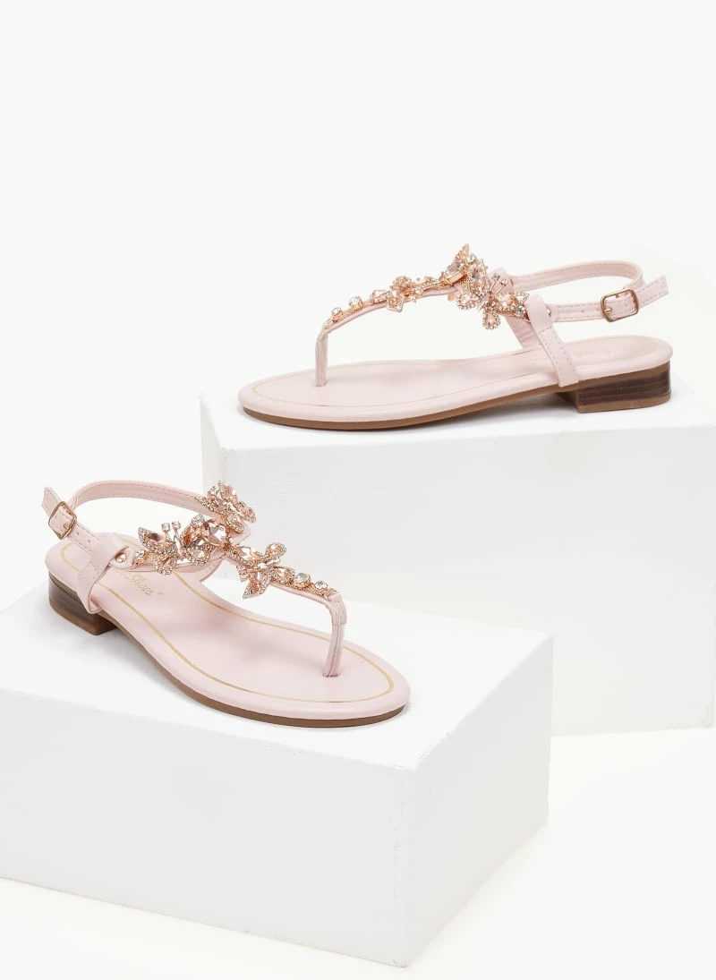 The Fashion Project Πέδιλα φλατ με στρας - Ρόζ 5 The Fashion Project Πέδιλα φλατ με στρας - Ρόζ - Image 3