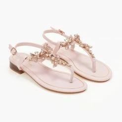 The Fashion Project Πέδιλα φλατ με στρας - Ρόζ 9 The Fashion Project Πέδιλα φλατ με στρας - Ρόζ -Σανδάλια κατάστημα pedila flat me stras 104772 fooj