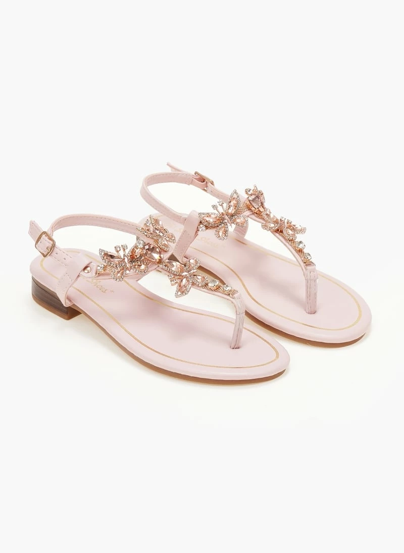 The Fashion Project Πέδιλα φλατ με στρας - Ρόζ 6 The Fashion Project Πέδιλα φλατ με στρας - Ρόζ - Image 4