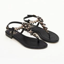 The Fashion Project Πέδιλα φλατ με στρας - Μαύρο 8 The Fashion Project Πέδιλα φλατ με στρας - Μαύρο -Σανδάλια κατάστημα pedila flat me stras 104783 abbw