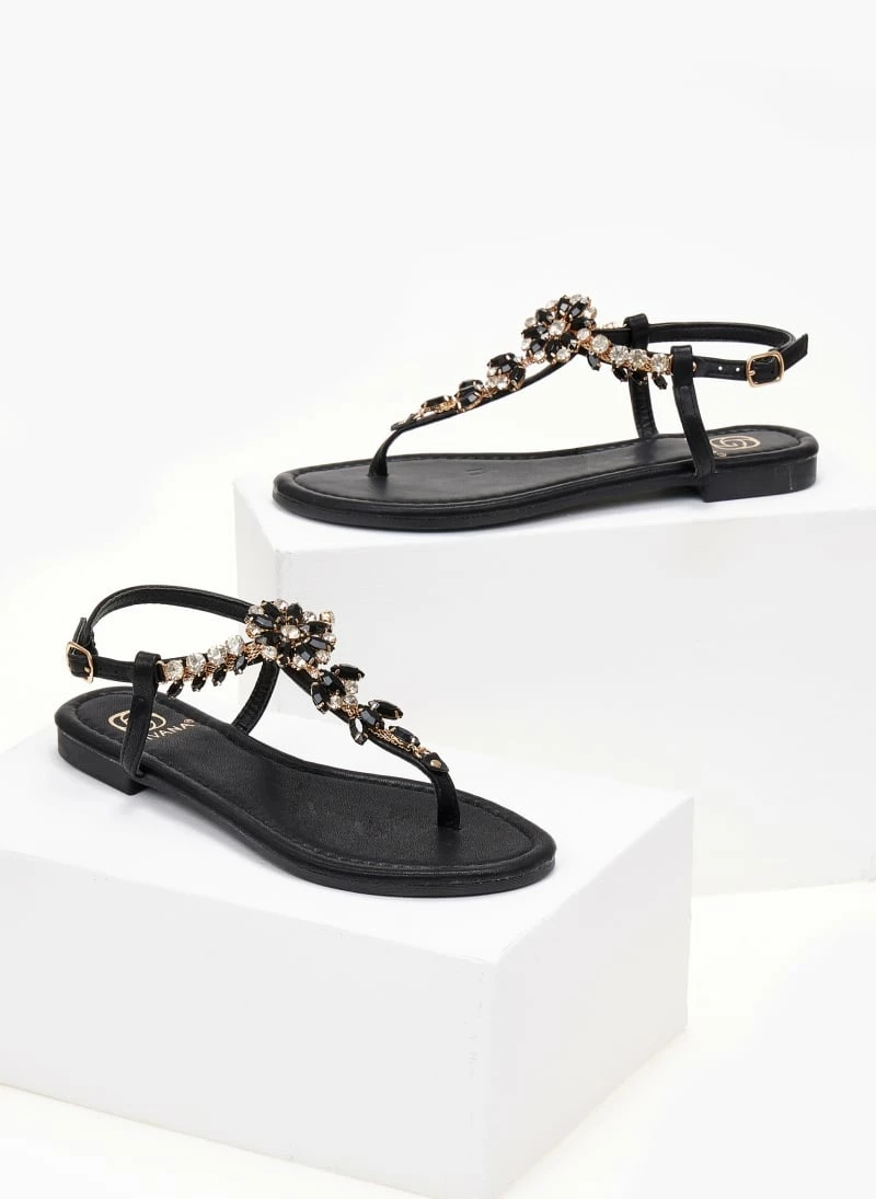 The Fashion Project Πέδιλα φλατ με στρας - Μαύρο 4 The Fashion Project Πέδιλα φλατ με στρας - Μαύρο - Image 2