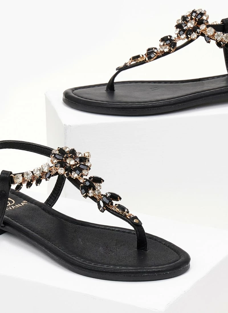 The Fashion Project Πέδιλα φλατ με στρας - Μαύρο 6 The Fashion Project Πέδιλα φλατ με στρας - Μαύρο - Image 4