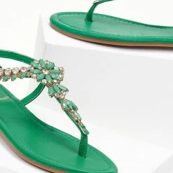 The Fashion Project Πέδιλα φλατ με στρας - Πράσινο