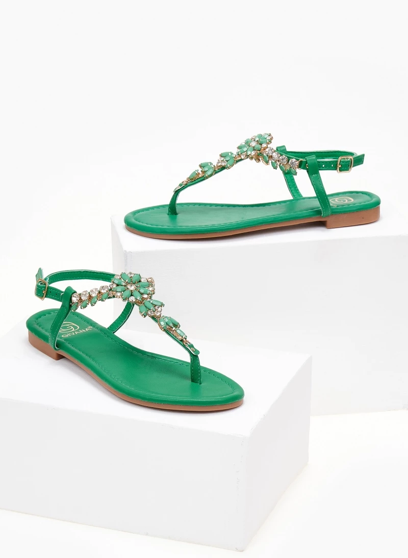 The Fashion Project Πέδιλα φλατ με στρας - Πράσινο 5 The Fashion Project Πέδιλα φλατ με στρας - Πράσινο - Image 3
