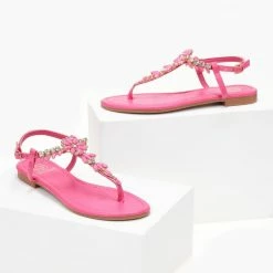 The Fashion Project Πέδιλα φλατ με στρας - Φούξια 8 The Fashion Project Πέδιλα φλατ με στρας - Φούξια -Σανδάλια κατάστημα pedila flat me stras 104787 sj0e