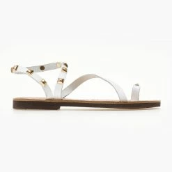 Estil Πέδιλα ίσια δερμάτινα με τρουκς - Λευκό 13 Estil Πέδιλα ίσια δερμάτινα με τρουκς - Λευκό -Σανδάλια κατάστημα pedila isia dermatina me trouks 104502 4e8k