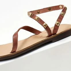 Estil Πέδιλα ίσια δερμάτινα με τρουκς - Ταμπά -Σανδάλια κατάστημα pedila isia dermatina me trouks 104503 bg5x