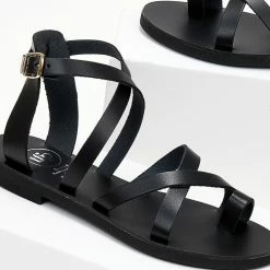 Πέδιλα TFP Flat δερμάτινα με χιαστί δέσιμο - Μαύρο 9 Πέδιλα TFP Flat δερμάτινα με χιαστί δέσιμο - Μαύρο -Σανδάλια κατάστημα pedila tfp flat dermatina me xiasti desimo 103750 wkd1